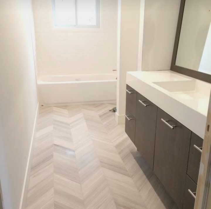 Salle de bain chevron